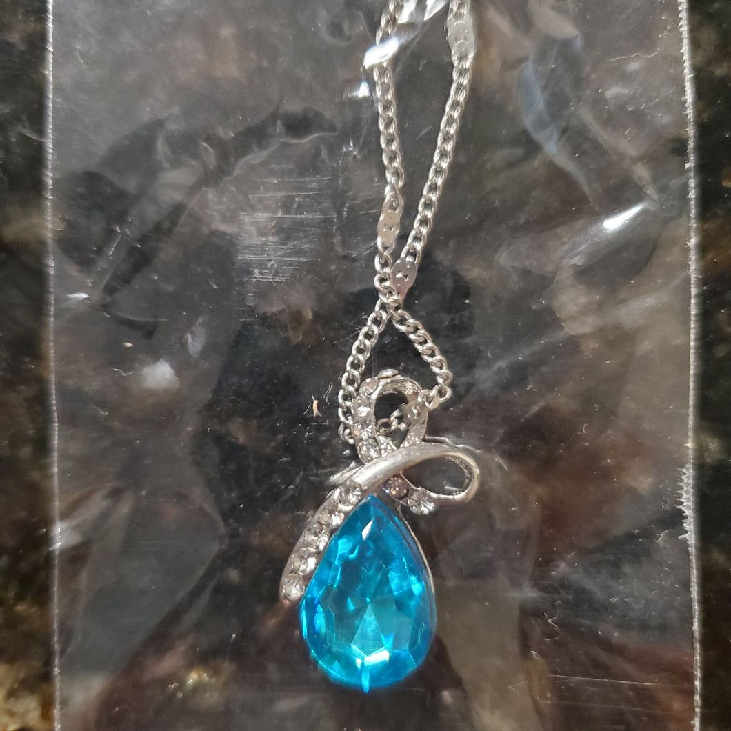 Teal crystal necklace