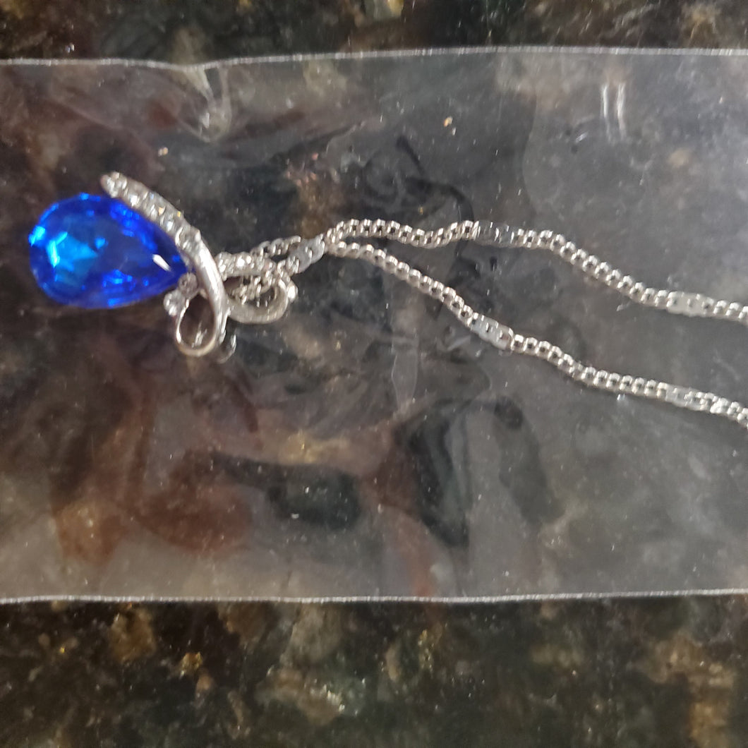 Blue crystal necklace